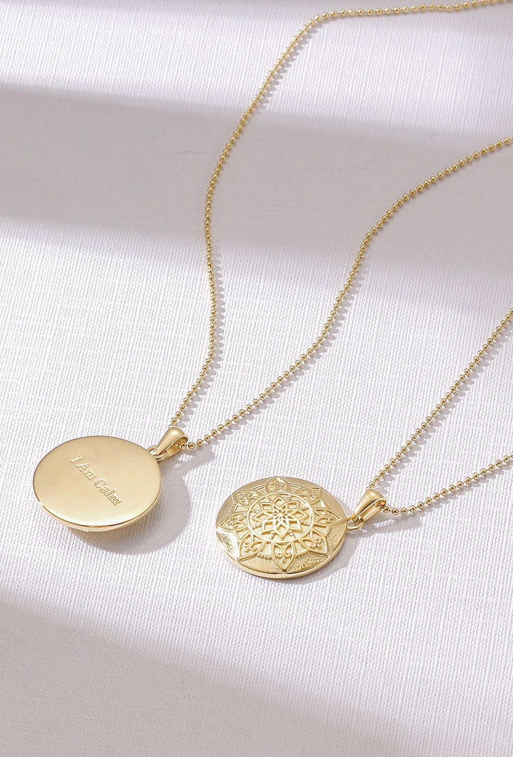 Mandala With Phrase "I am Calm" | Necklace