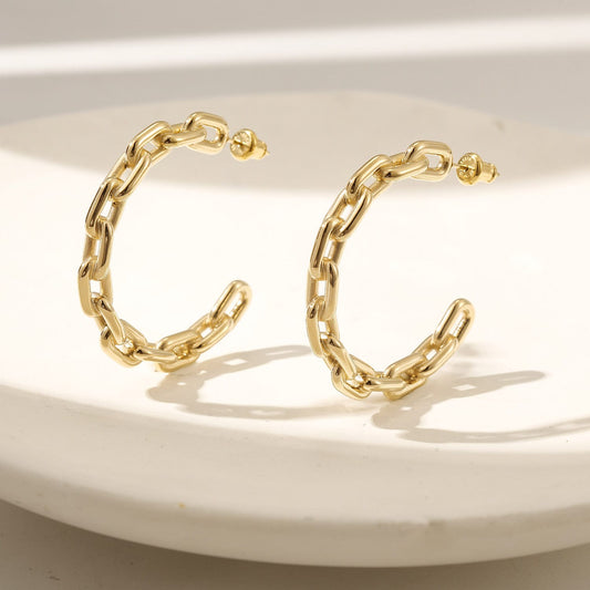 Chain Hoops Earring | Kiiro Accessories